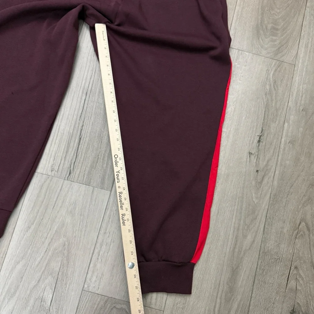 Adidas Joggers Mens 2XL‎ Burgundy Colorblock Multi Sport Fleece Pants 36x28